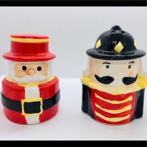 Ceramic Large Chunky Santa Nutcracker Salt Shaker